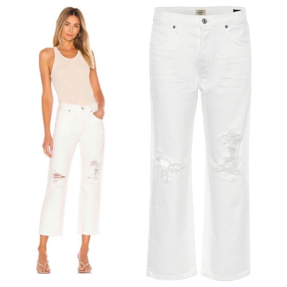 Citizens of Humanity Emery High Rise Relaxed Crop Jeans Moonstone NWT NEW 30 - Picture 12 of 12